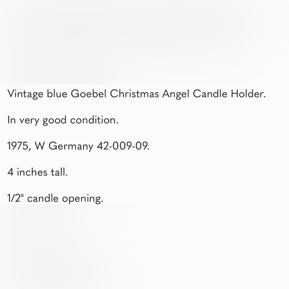 Vintage Blue Goebel Christmas Angel Candle Holder - Picture 8 of 8